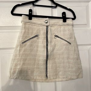 White Tweed A-line Skirt